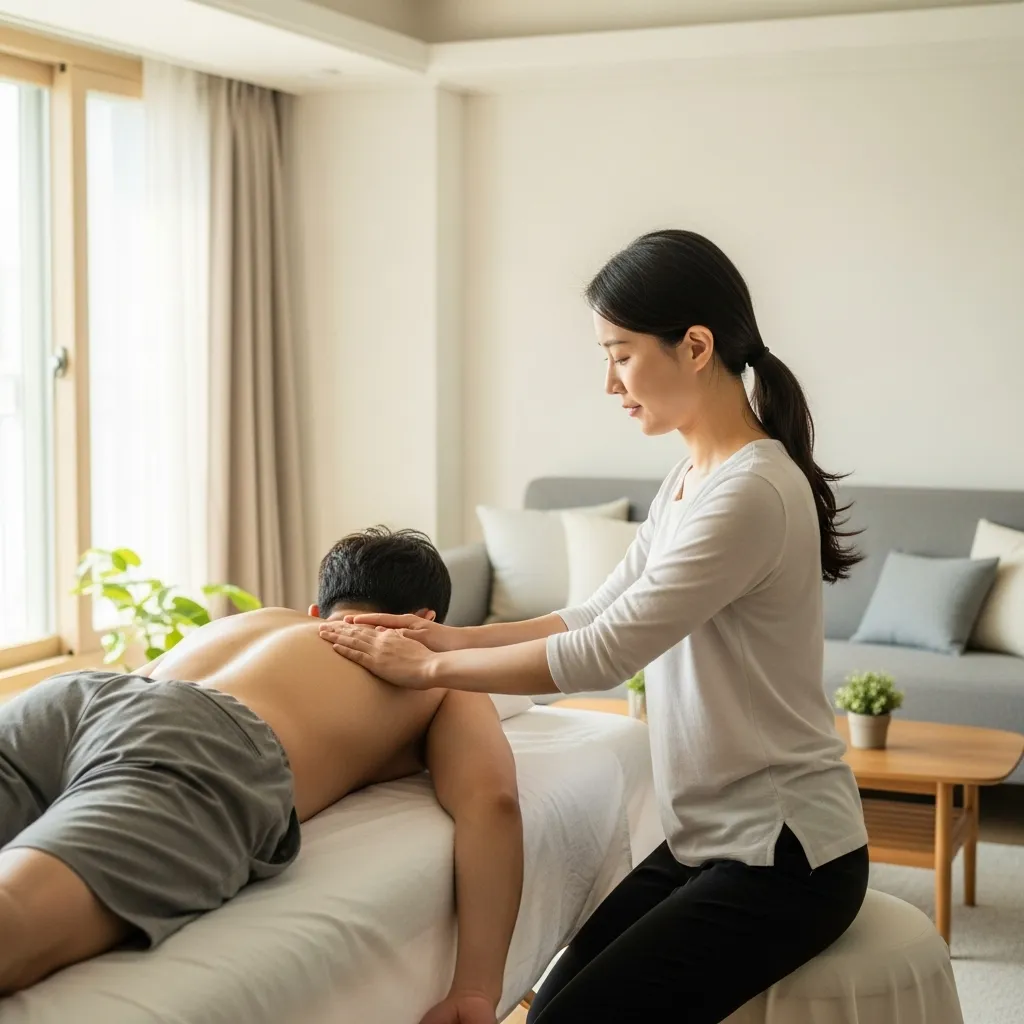 의정부 신곡동 홈타이 서비스를 통해 전신 피로를 회복 중인 모습