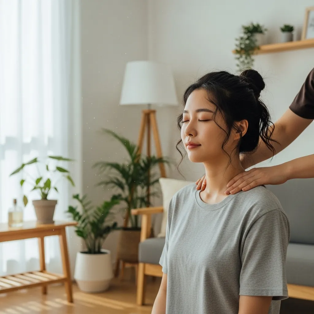 하남 홈타이 서비스를 통해 집에서 편안하게 휴식을 취하는 모습